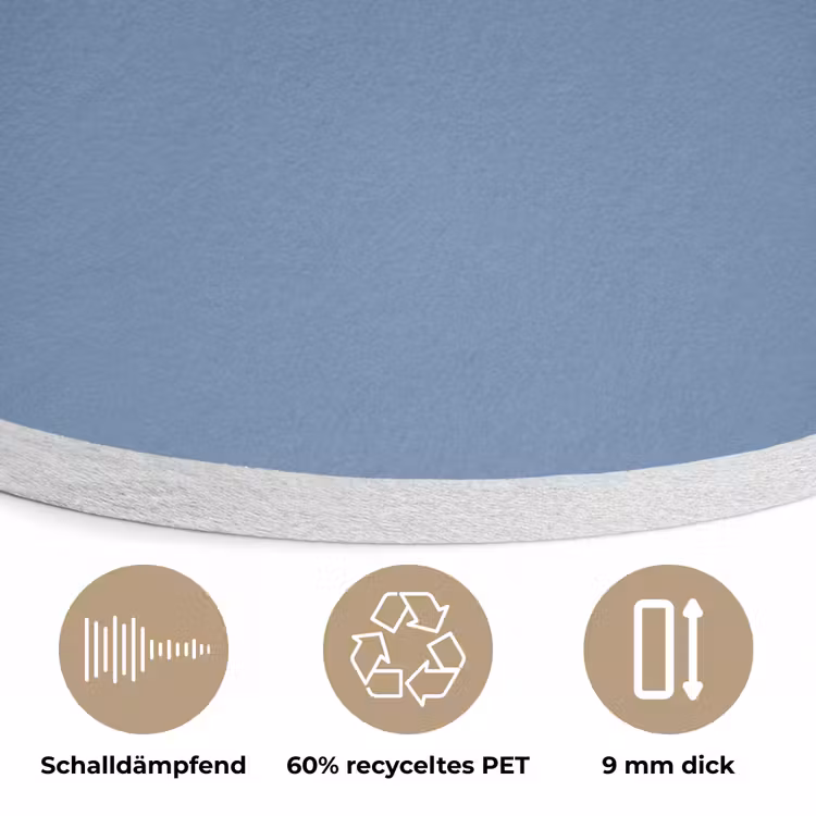 Denim - Breeze - Blauw Akoestische PET Vilt - Rond klein 838 -closeup_DE