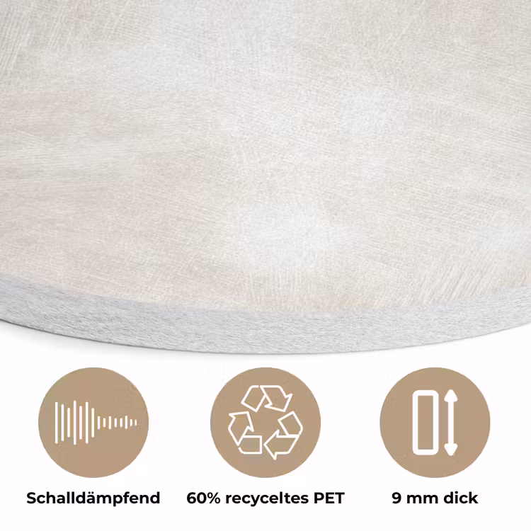 Subtiel - Structuur - Beige Akoestische PET Vilt - Rond klein 838 -closeup_DE