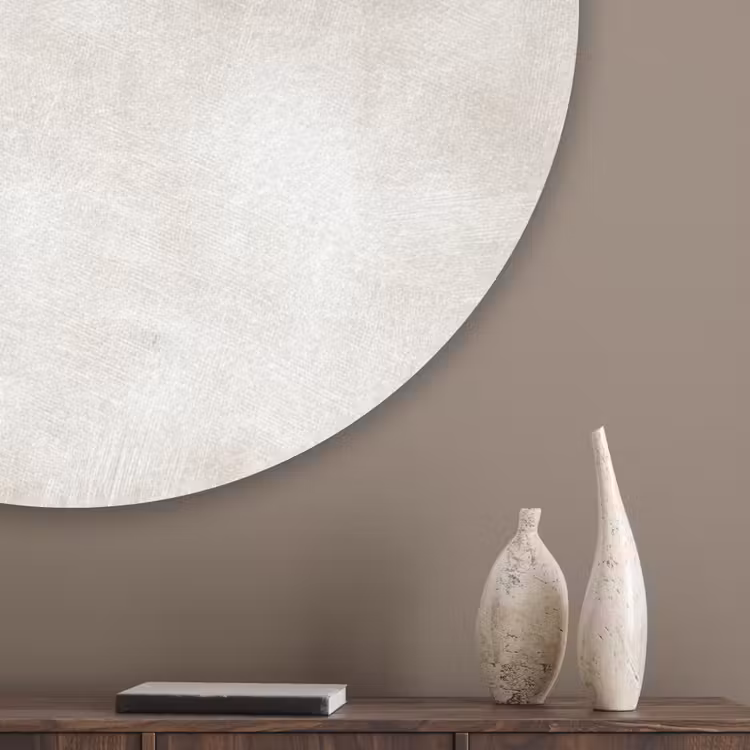 Subtiel - Structuur - Beige Akoestische PET Vilt - Rond klein 838 -sfeer5_closeup
