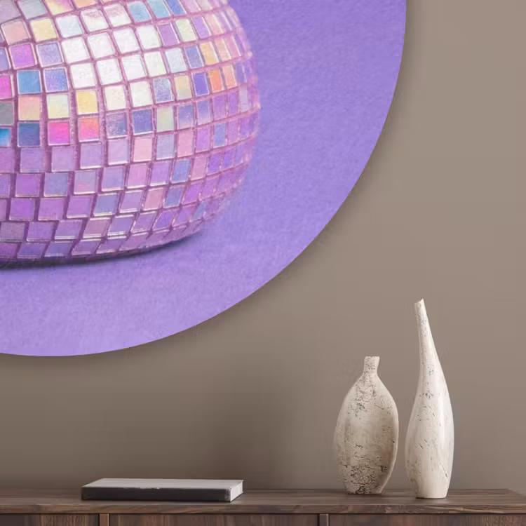 Disco - Eend - Paars Akoestische PET Vilt - Rond klein -sfeer5_closeup