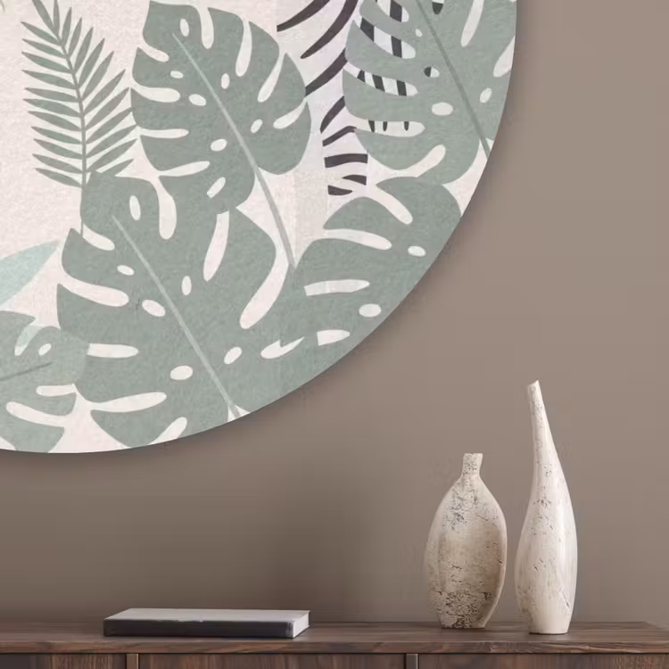 Jungle - Rustiek - Pastel Akoestische PET Vilt - Rond klein -sfeer5_closeup