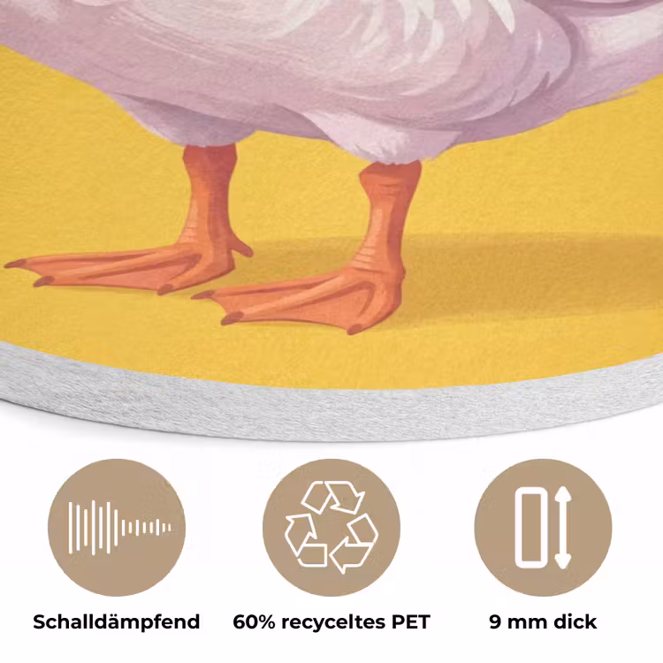 Eend - Zonnebril - Geel Akoestische PET Vilt - Rond klein -closeup_DE
