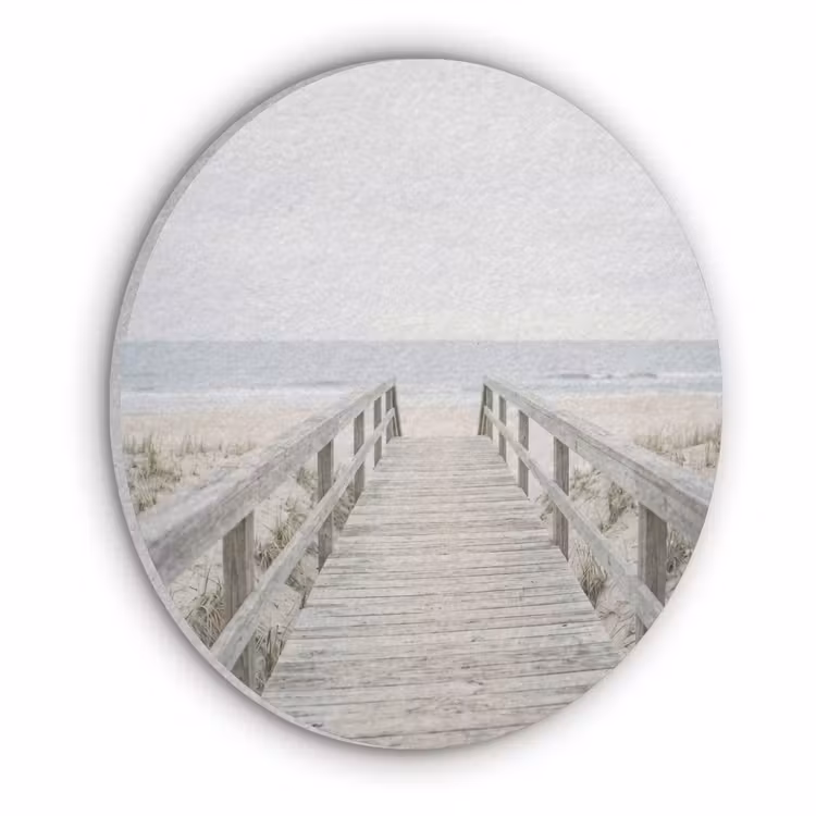 Duinen - Vlonder - Oceaan Akoestische PET Vilt - Rond klein -3d