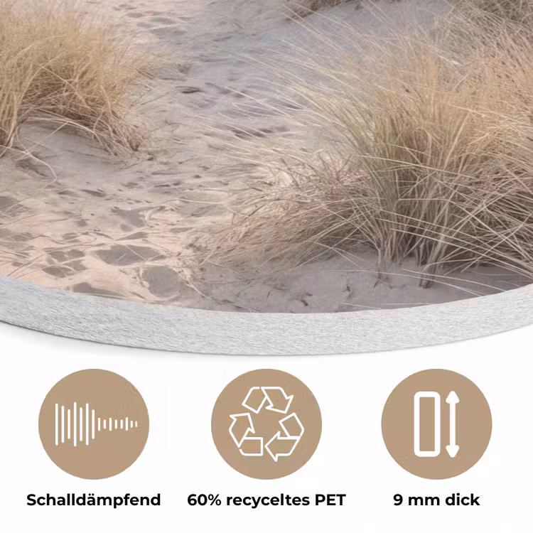 Duinen - Strand - Beige Akoestische PET Vilt - Rond klein -closeup_DE