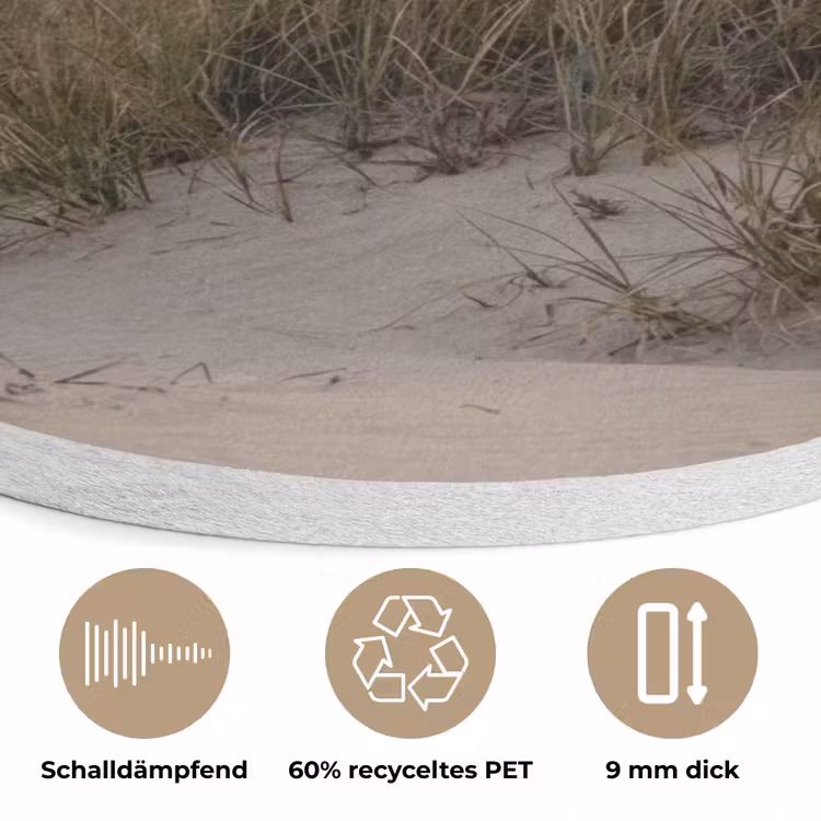 Duinlandschap - Zonsondergang - Strand Akoestische PET Vilt - Rond klein -closeup_DE