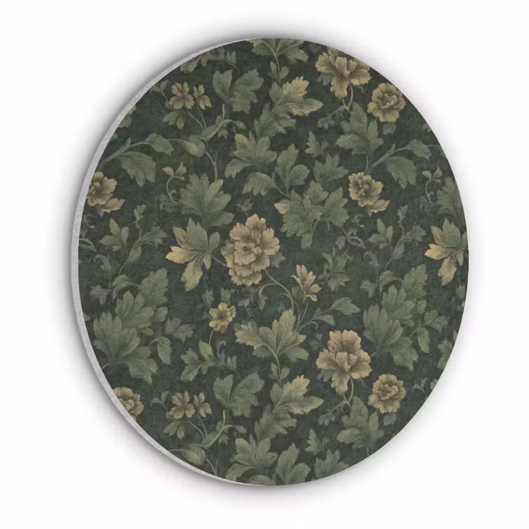 Donker - Groen - Goud - Botanisch Akoestische PET Vilt - Rond klein 838 -3d