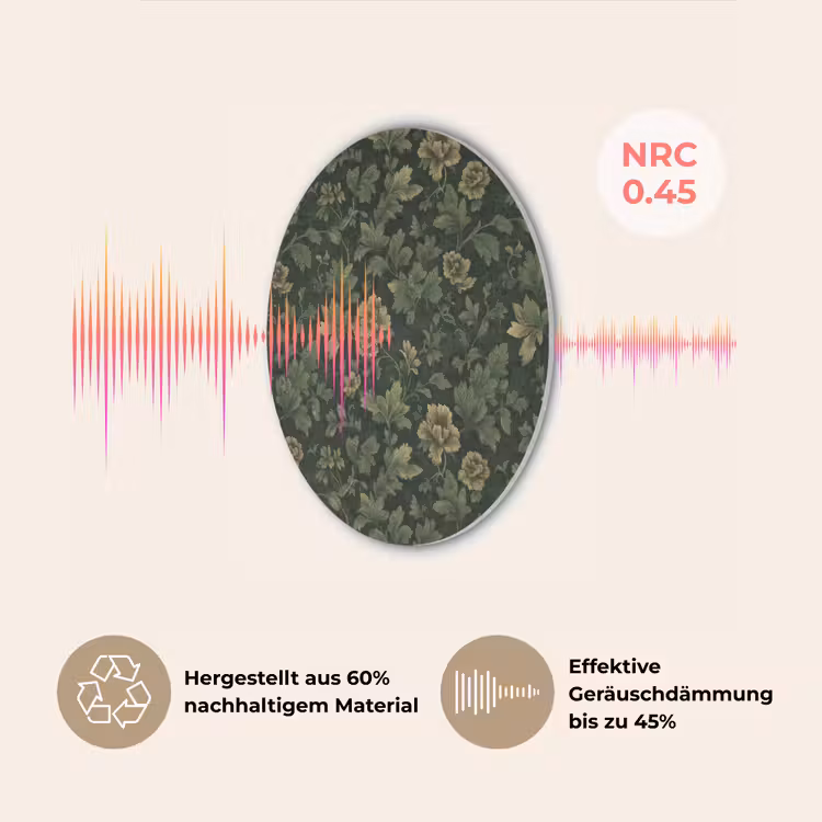 Donker - Groen - Goud - Botanisch Akoestische PET Vilt - Rond klein 838 -USP_DE