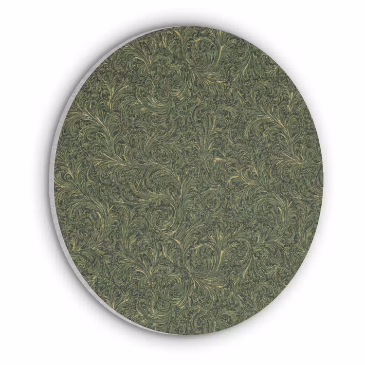 Donker - Groen - Krullend - Botanisch Akoestische PET Vilt - Rond klein 838 -3d