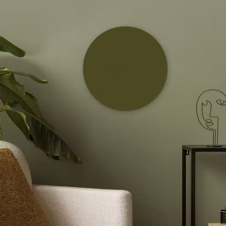 Dark - Olive - Groen Akoestische PET Vilt - Rond klein 838 -sfeer2