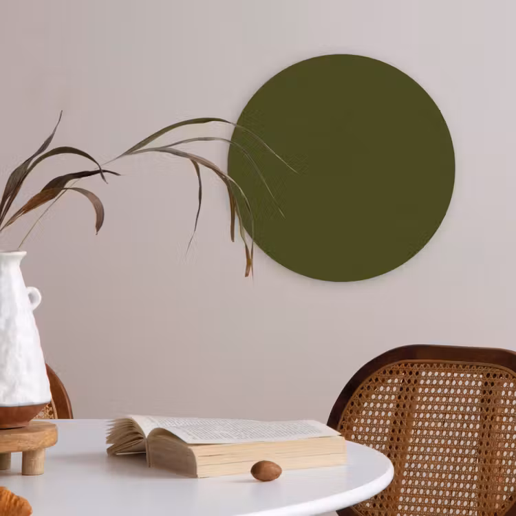 Dark - Olive - Groen Akoestische PET Vilt - Rond klein 838 -sfeer3