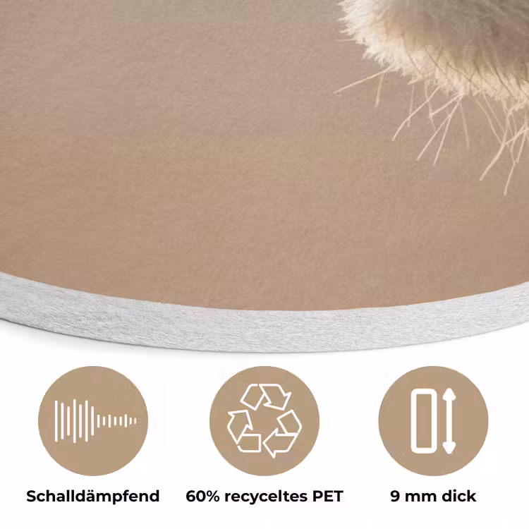 Hazestaartgras - Graanharen - Zonlicht Akoestische PET Vilt - Rond klein -closeup_DE