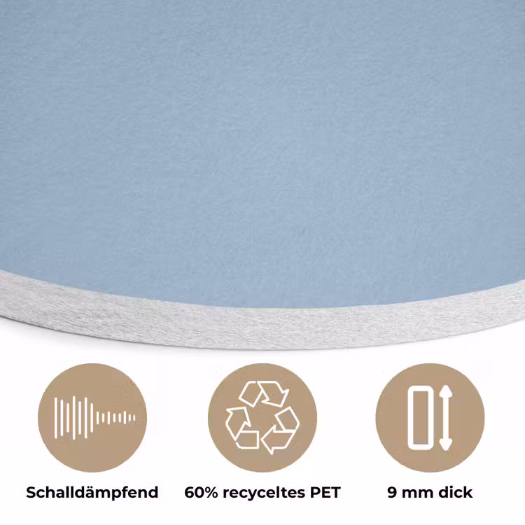 Dusty - Denim - Blauw Akoestische PET Vilt - Rond klein 838 -closeup_DE