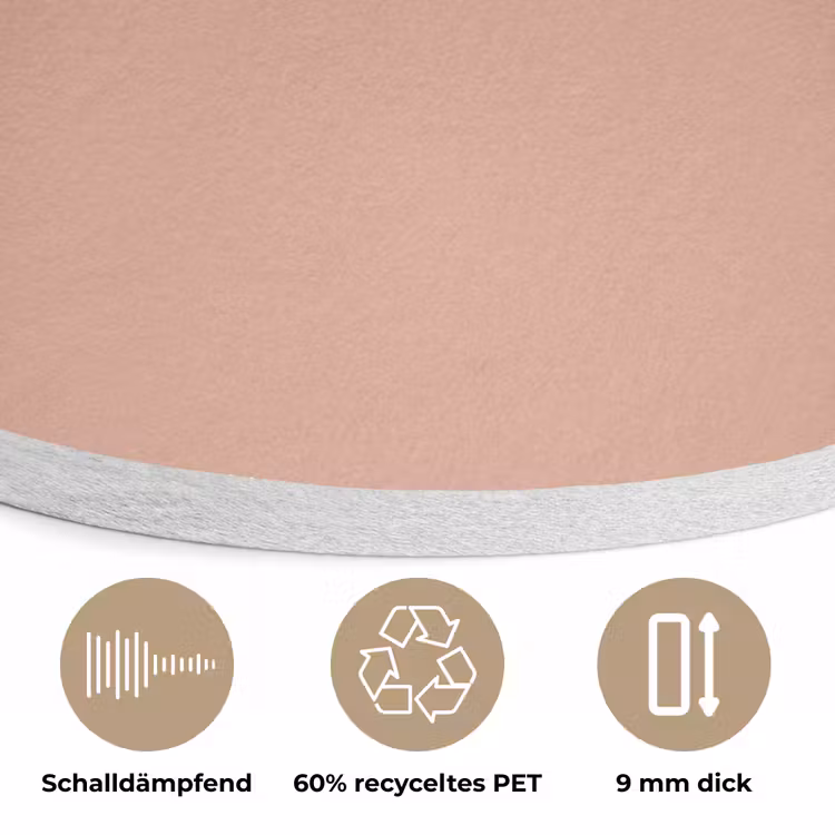 Dusty - Rose - Roze Akoestische PET Vilt - Rond klein 838 -closeup_DE