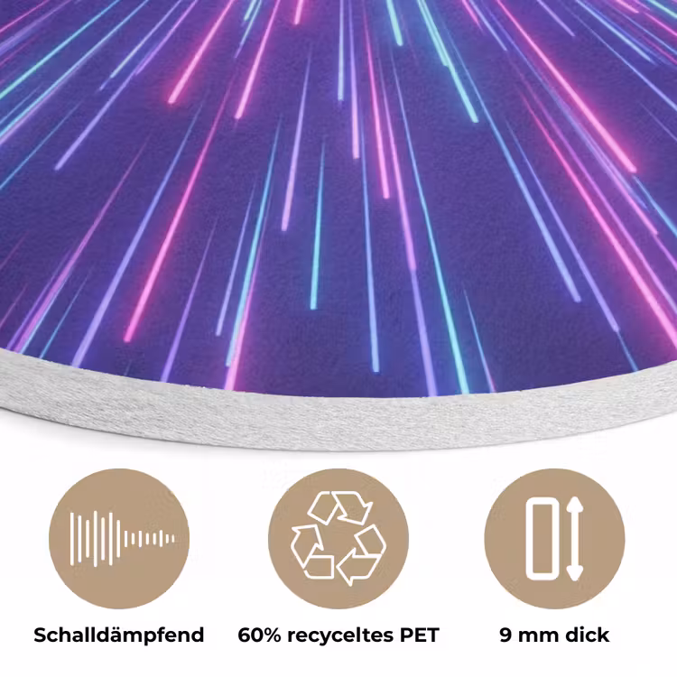 Dynamisch - Ruimte - Kleurrijk Akoestische PET Vilt - Rond klein -closeup_DE