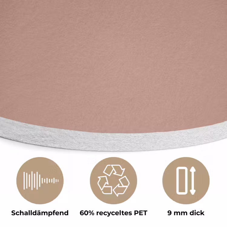 Earthy - Blusher - Roze Akoestische PET Vilt - Rond klein 838 -closeup_DE