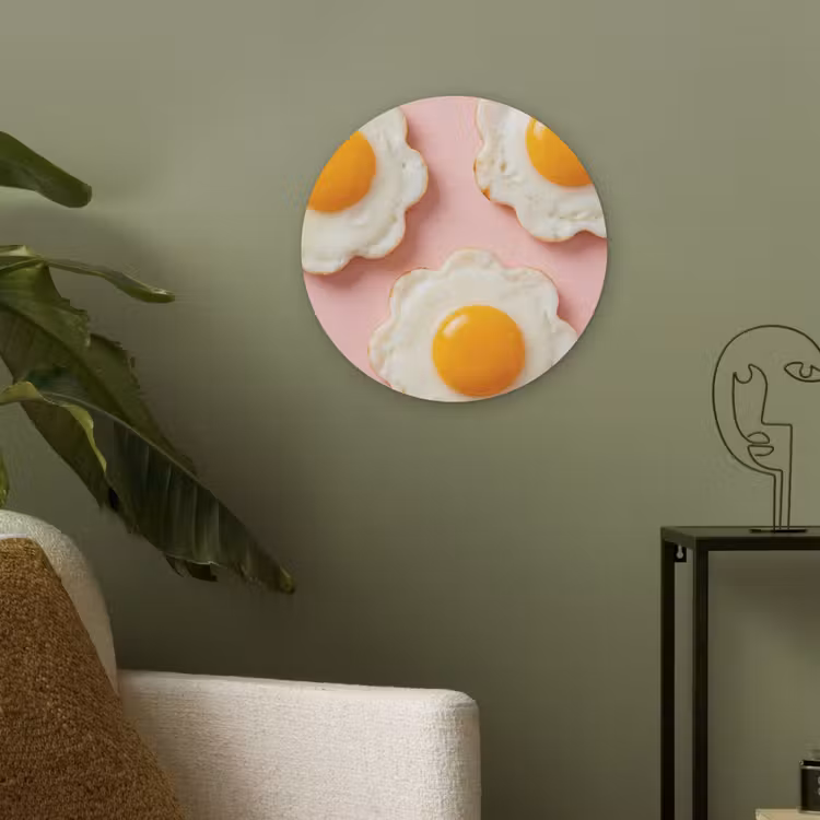 Eieren - Bloem - Roze Akoestische PET Vilt - Rond klein -sfeer2