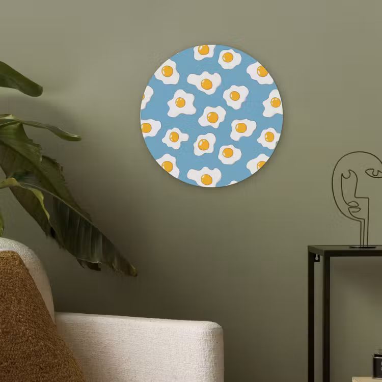 Eieren - Dooiers - Blauw Akoestische PET Vilt - Rond klein 838 -sfeer2