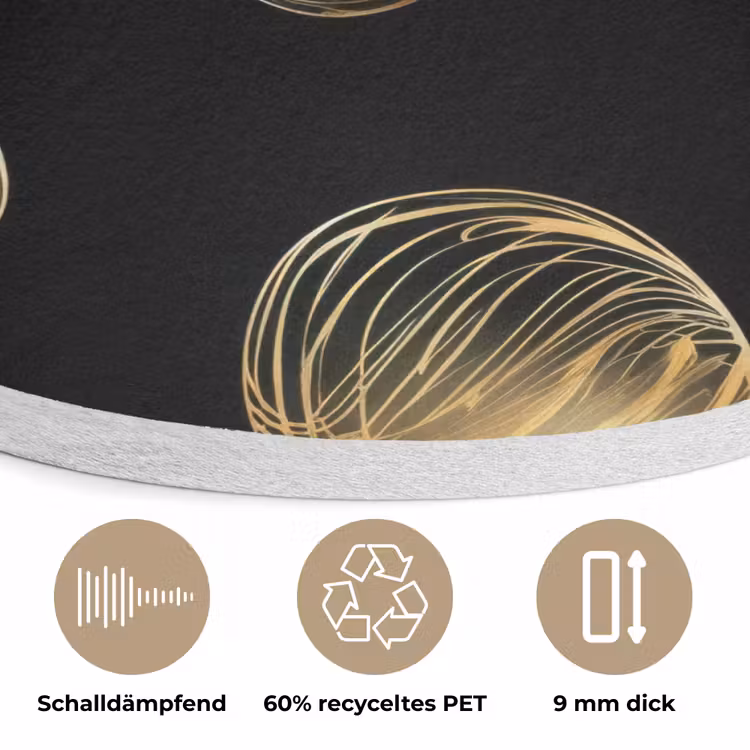 Eieren - Goud - Patroon Akoestische PET Vilt - Rond klein -closeup_DE