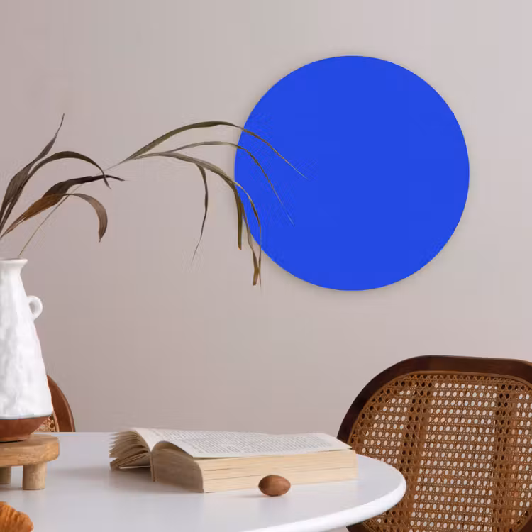 Electric - Blue - Blauw Akoestische PET Vilt - Rond klein 838 -sfeer3