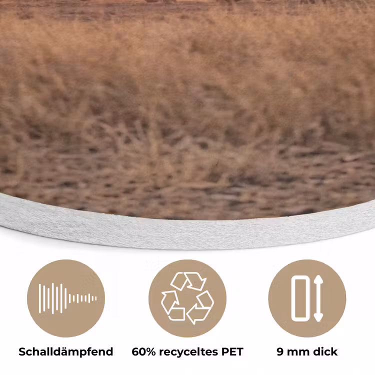 Olifanten - Savanne - Zonsondergang - Afrika - Warm Akoestische PET Vilt - Rond klein -closeup_DE