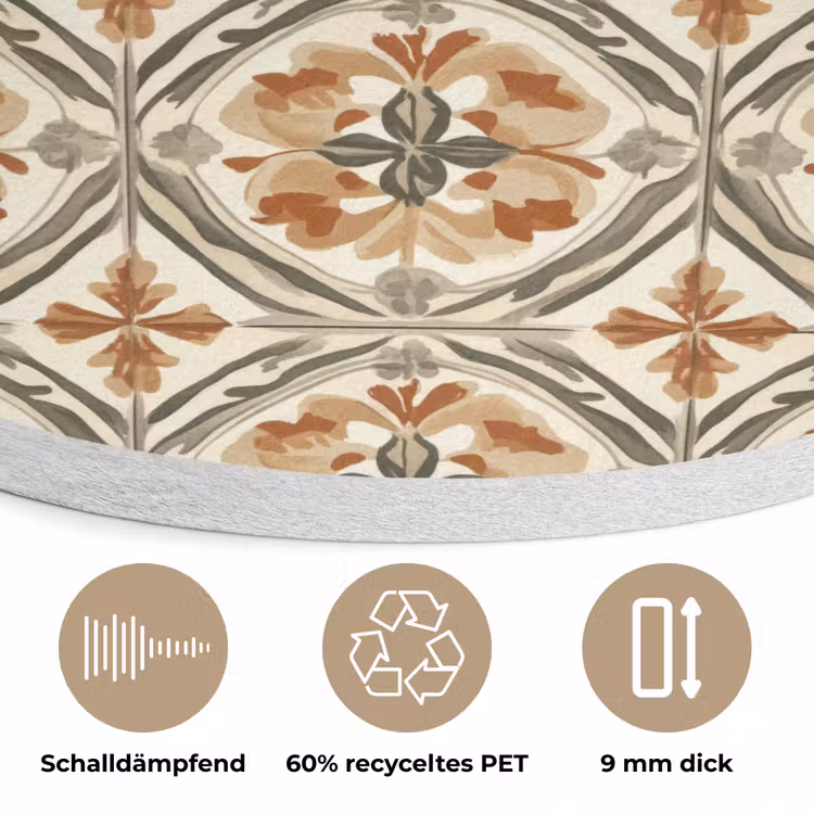 Elegant - Antiek - Kleurrijk Akoestische PET Vilt - Rond klein 838 -closeup_DE