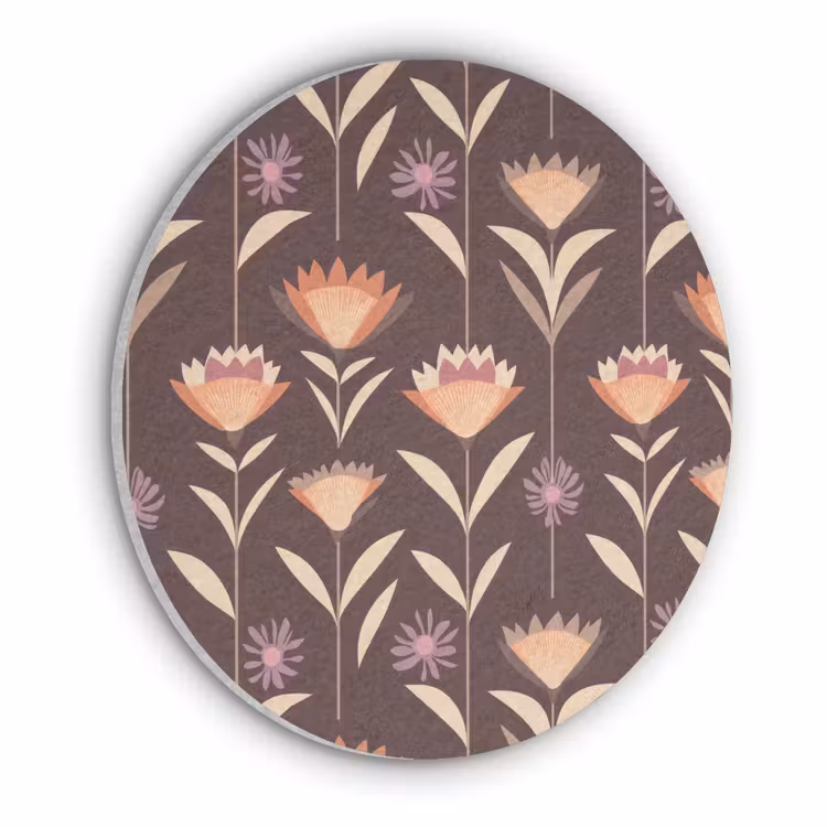 Elegant - Retro - Bruin Akoestische PET Vilt - Rond klein 838 -3d