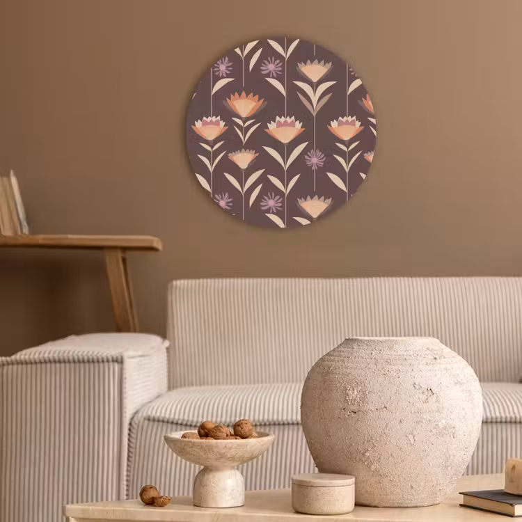 Elegant - Retro - Bruin Akoestische PET Vilt - Rond klein 838 -sfeer1