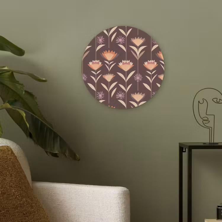 Elegant - Retro - Bruin Akoestische PET Vilt - Rond klein 838 -sfeer2