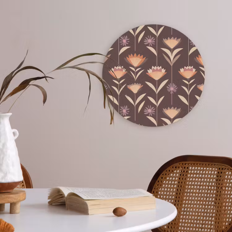 Elegant - Retro - Bruin Akoestische PET Vilt - Rond klein 838 -sfeer3