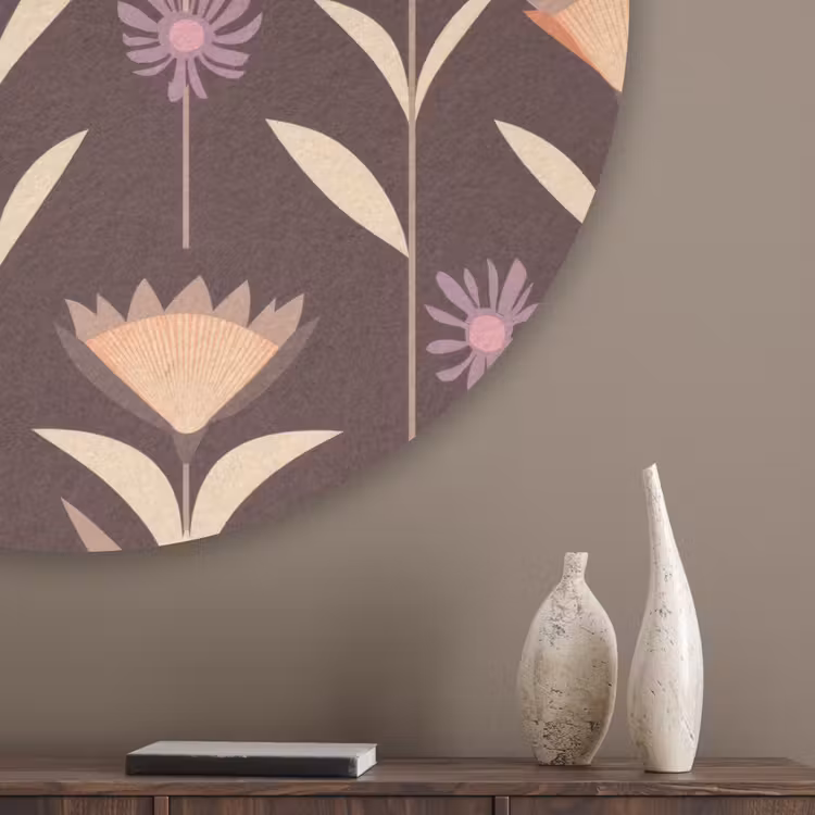 Elegant - Retro - Bruin Akoestische PET Vilt - Rond klein 838 -sfeer5_closeup