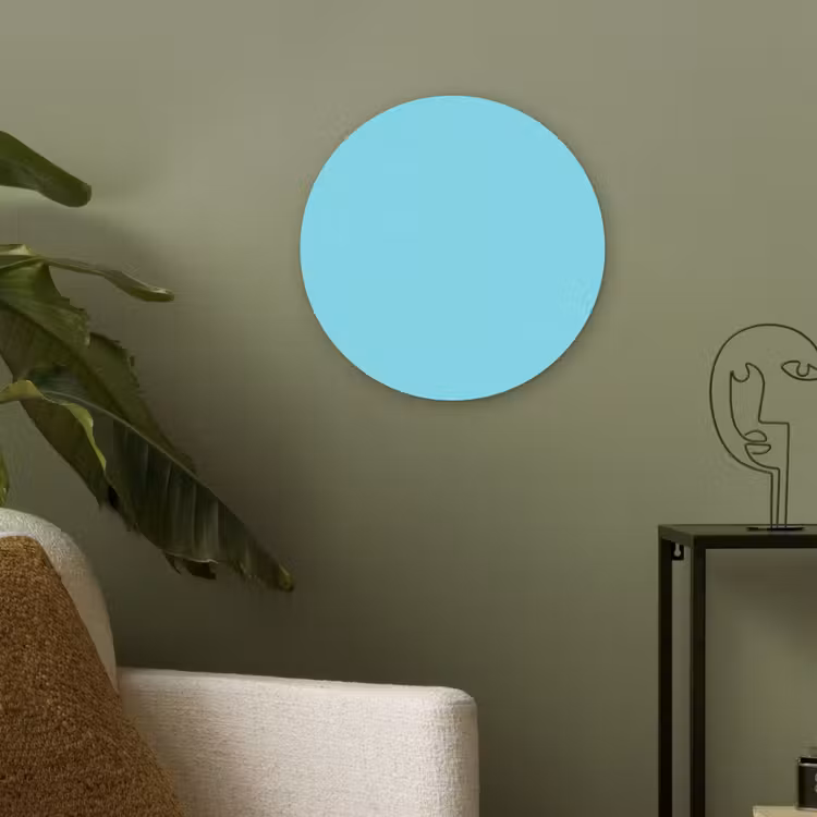 Electric - Cyan - Blauw Akoestische PET Vilt - Rond klein 838 -sfeer2