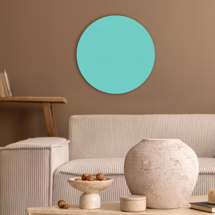 Electric - Cyan - Turkoois Akoestische PET Vilt - Rond klein 838 -sfeer1
