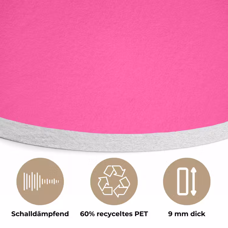Electric - Magenta - Roze Akoestische PET Vilt - Rond klein 838 -closeup_DE