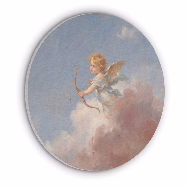 Engel - Pijl en boog - Mythologie - Klassiek Akoestische PET Vilt - Rond klein -3d