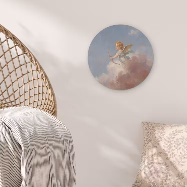 Engel - Pijl en boog - Mythologie - Klassiek Akoestische PET Vilt - Rond klein -sfeer4