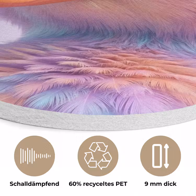 Eend - bril - Pastel Akoestische PET Vilt - Rond klein -closeup_DE