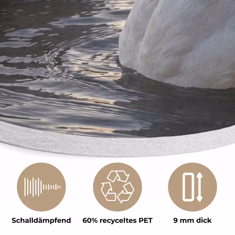 Eenden - Water - Natuur Akoestische PET Vilt - Rond klein -closeup_DE