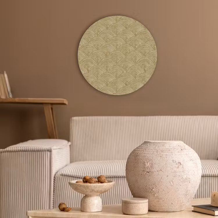 Waaier - Geometrisch - Groen Akoestische PET Vilt - Rond klein 838 -sfeer1