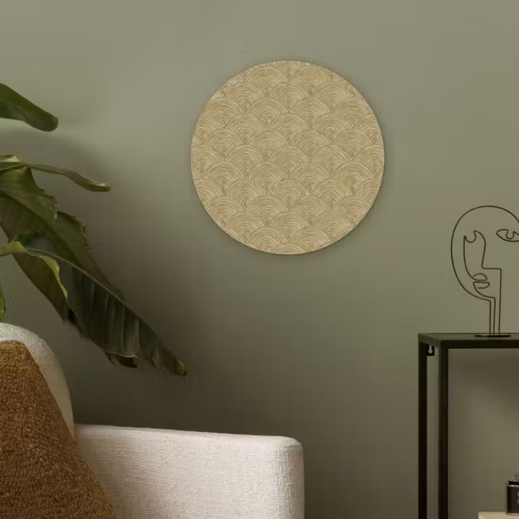 Waaier - Geometrisch - Groen Akoestische PET Vilt - Rond klein 838 -sfeer2