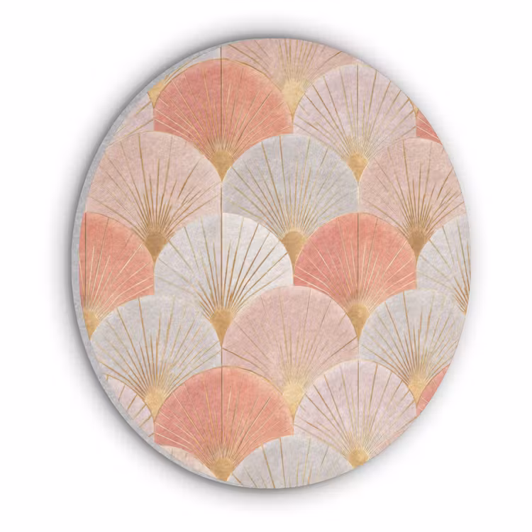 Waaiers - Goud - Roze Akoestische PET Vilt - Rond klein 838 -3d