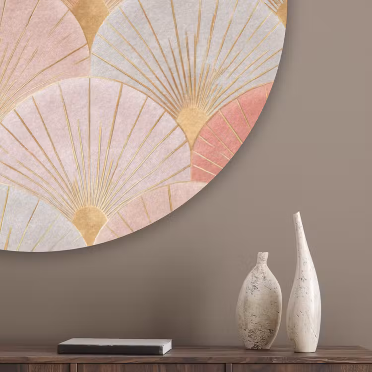 Waaiers - Goud - Roze Akoestische PET Vilt - Rond klein 838 -sfeer5_closeup