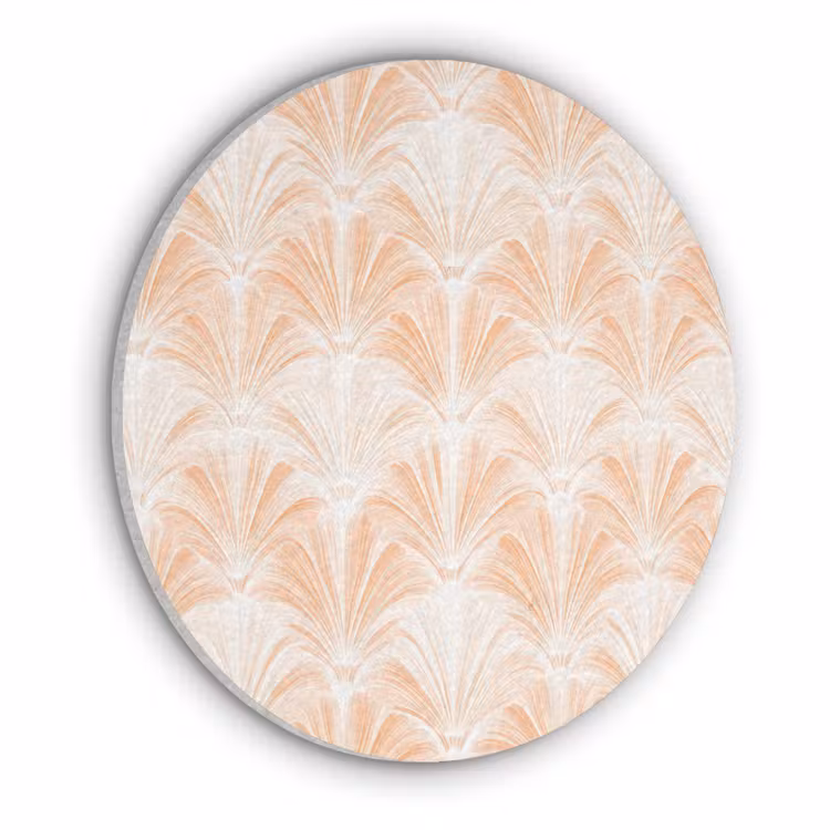 Waaier - Patroon - Perzik Akoestische PET Vilt - Rond klein 838 -3d