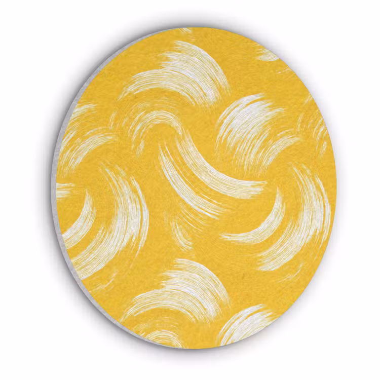 Verfstreken - Abstract - Dynamisch - Geel Akoestische PET Vilt - Rond klein 838 -3d