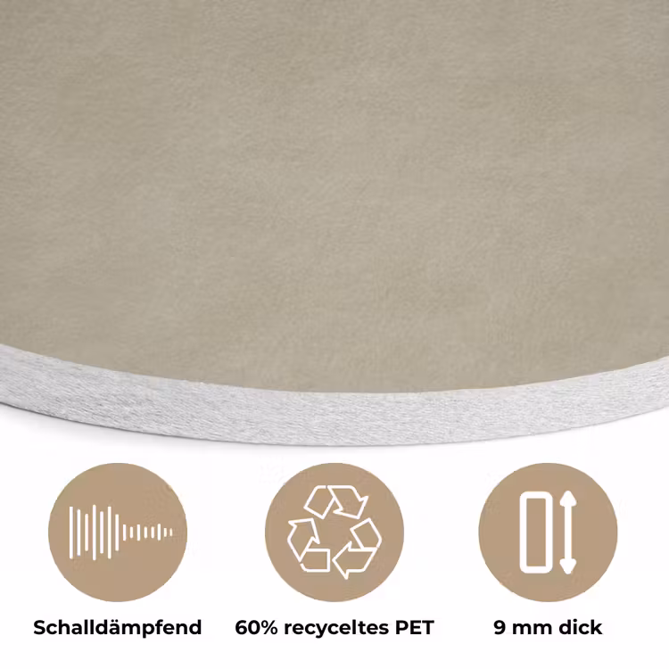 Taupekleur - Gewolkt textuur - Natuurlijk Akoestische PET Vilt - Rond klein 838 -closeup_DE