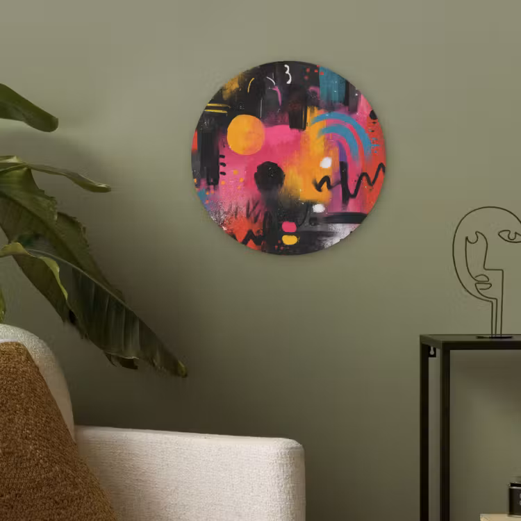 Kleurvlakken - Vormen - Kleurrijk - Abstract Akoestische PET Vilt - Rond klein -sfeer2