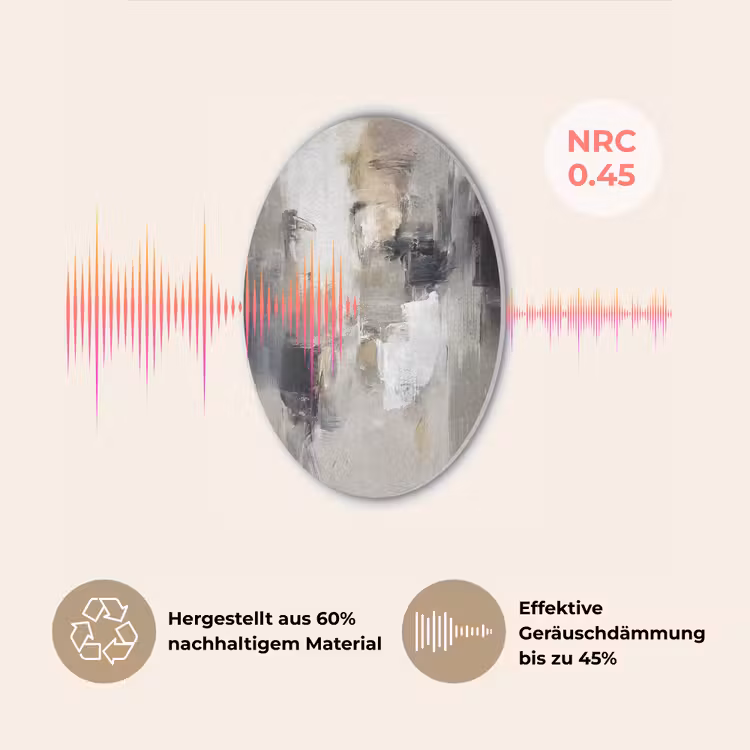 Kleurenpalet - Penseelstreken - Beige - Nevelig Akoestische PET Vilt - Rond klein -USP_DE