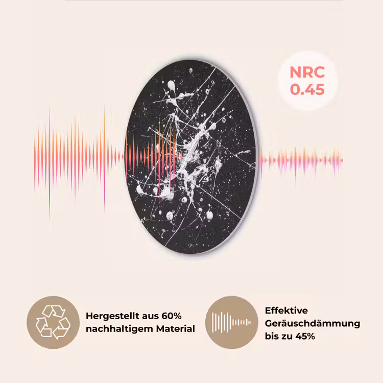 Verfspatten - Wit - Abstract - Explosie Akoestische PET Vilt - Rond klein -USP_DE