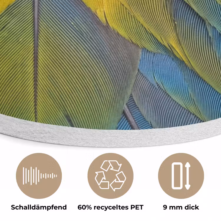 Veren - Ara - Kleurrijk Akoestische PET Vilt - Rond klein -closeup_DE