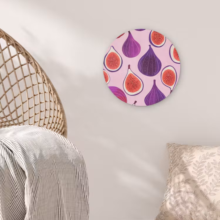 Vijgen - Roze - Paars Akoestische PET Vilt - Rond klein -sfeer4