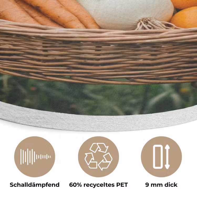 Veld - Groenten - Biologisch - Oogst Akoestische PET Vilt - Rond klein -closeup_DE
